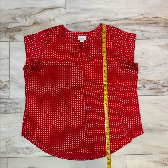 Liz Claiborne Red Polka Dot Blouse Size XL - Picture 3 of 6